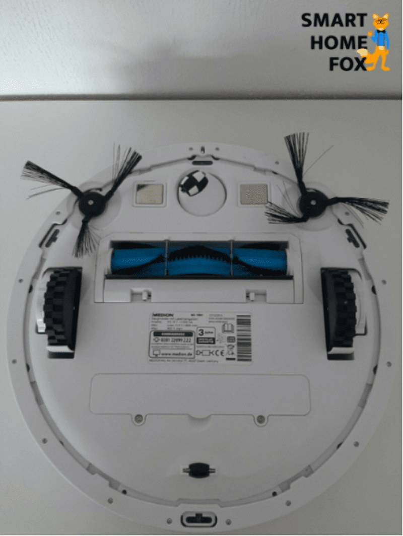 Medion md 18861 von unten Seitenbürste und Hauptbürste